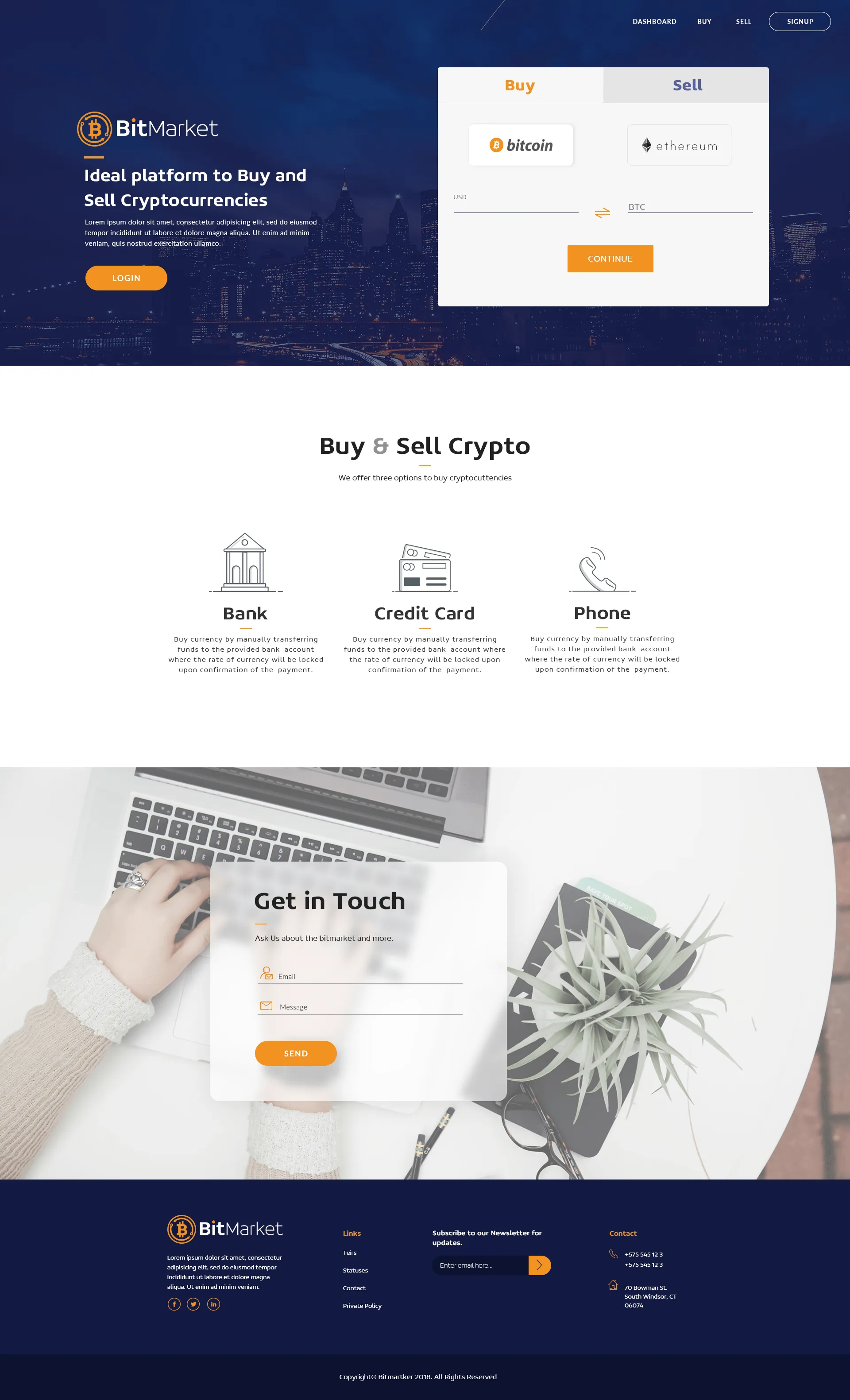 Bit Market trading dashboard