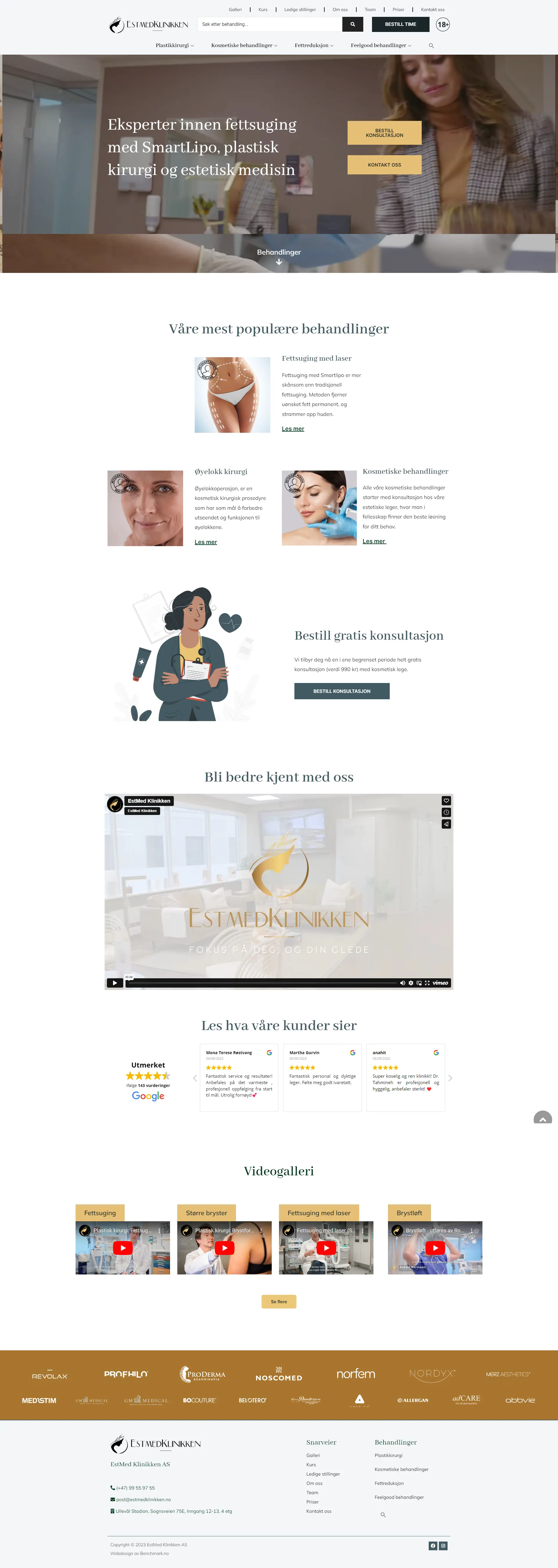 EstMed Klinikken homepage