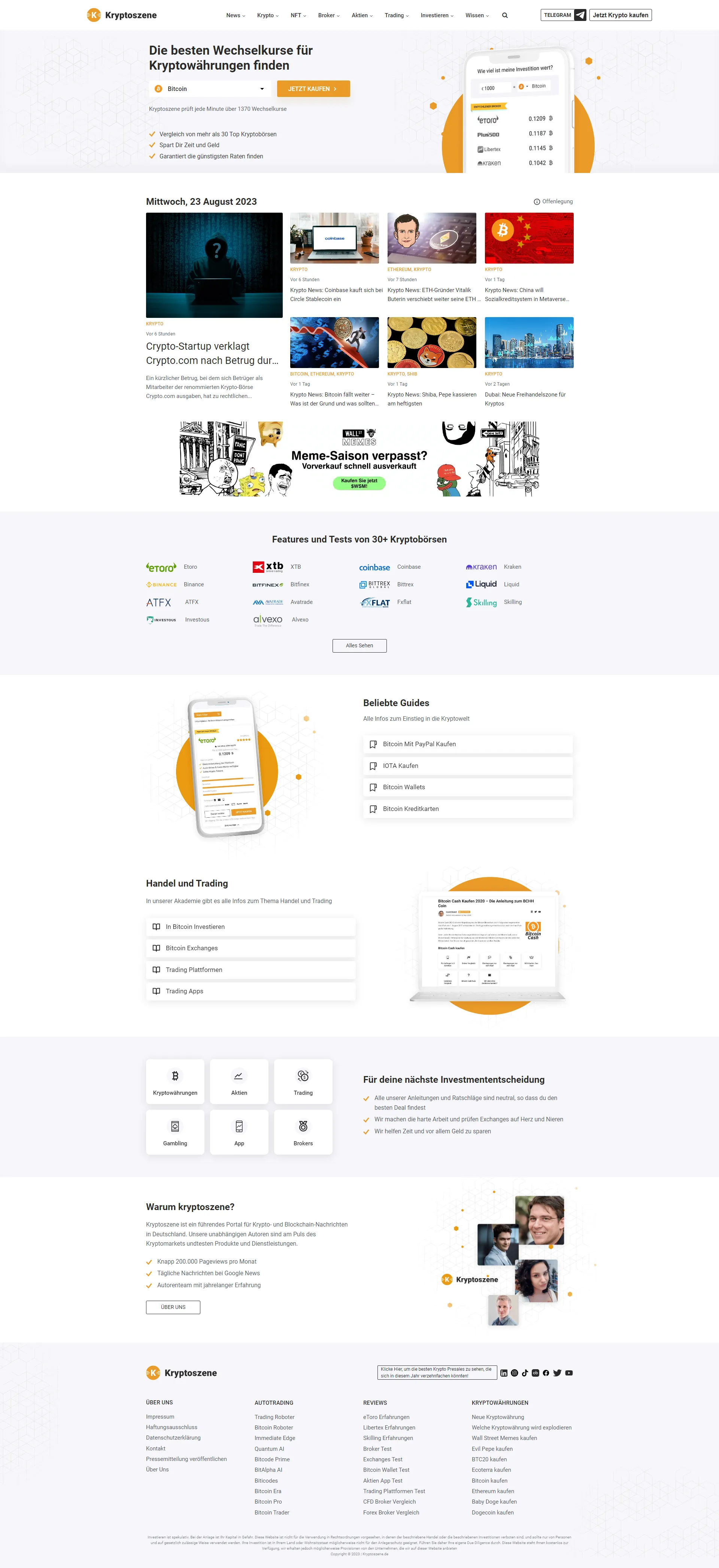 Kryptoszene homepage