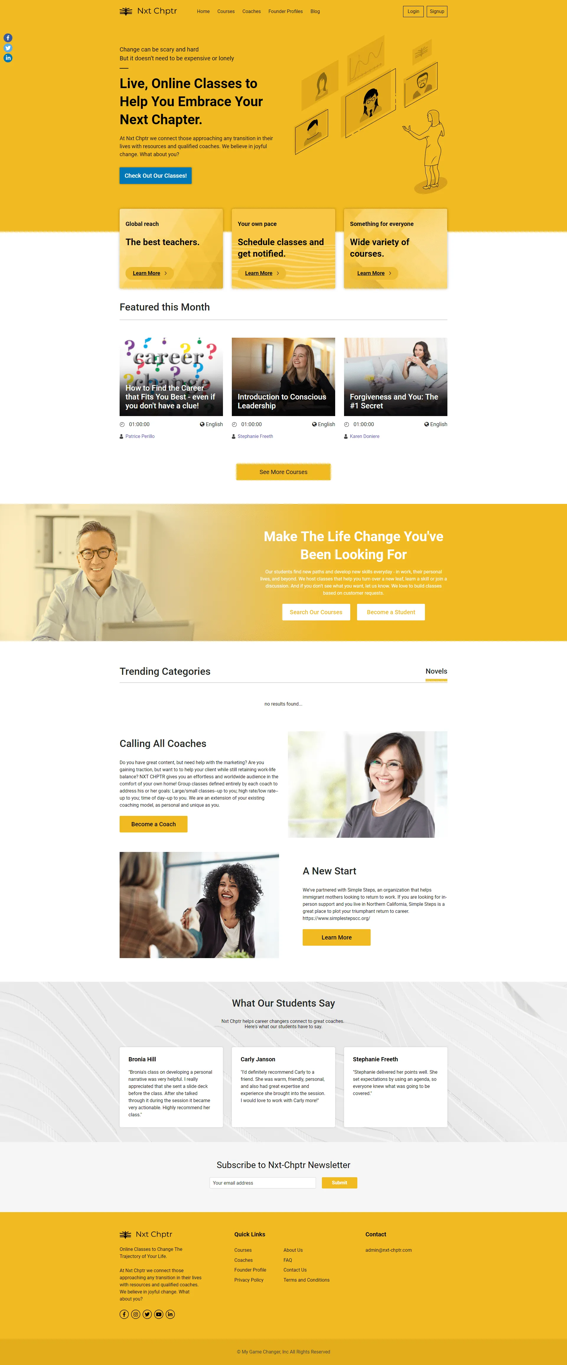 Nxt Chptr homepage